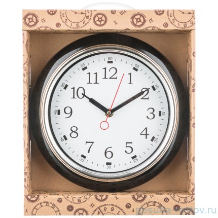 Часы настенные 26 см кварцевые черные &quot;LOVELY HOME&quot; / 188000