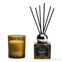 Набор ароматический luxury свеча в стакане 6*7,5 см и диффузор 70 мл black amber&amp;ginger lily / 367104