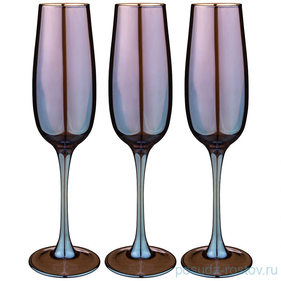 Бокалы для шампанского 175 мл 3 шт "горький шоколад" / 252581 Бокалы для шампанского 175 мл 3 шт "горький шоколад" / 252581