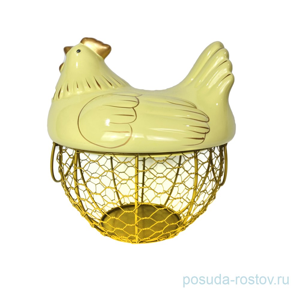 Корзинка для хранения яиц с крышкой "Курица /Tavuk" желтая / 254550