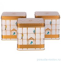 Набор банок для сыпучих продуктов 8 х 12 х 12 см 3 шт 1 л &quot;paradise bird&quot; / 329575