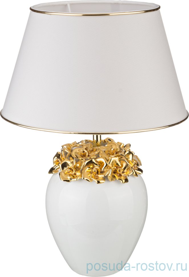 Лампа настольная h-44 см с абажуром "Millennio /Розы /золото" / 189910