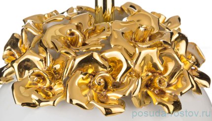 Лампа настольная h-44 см с абажуром &quot;Millennio /Розы /золото&quot; / 189910