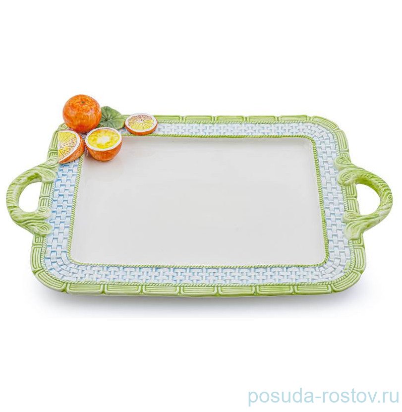 Поднос 47 х 33 см прямоугольный с ручками "Апельсин" / 247602 Поднос 47 х 33 см прямоугольный с ручками "Апельсин" / 247602