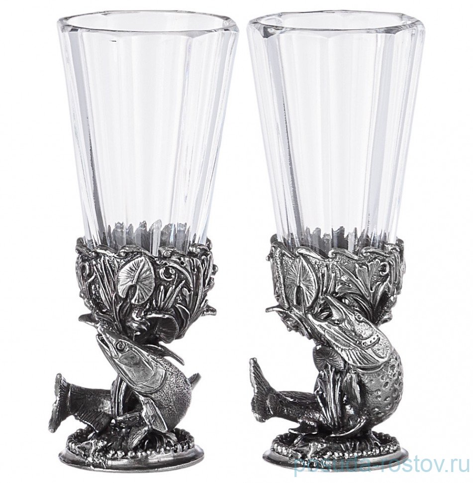 Рюмки 50 мл 2 шт "рыбы" /посеребрение / 301032