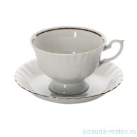 Чайная пара 220 мл 1 шт н/н низкая &quot;Ивона /Отводка золото&quot; / 067379