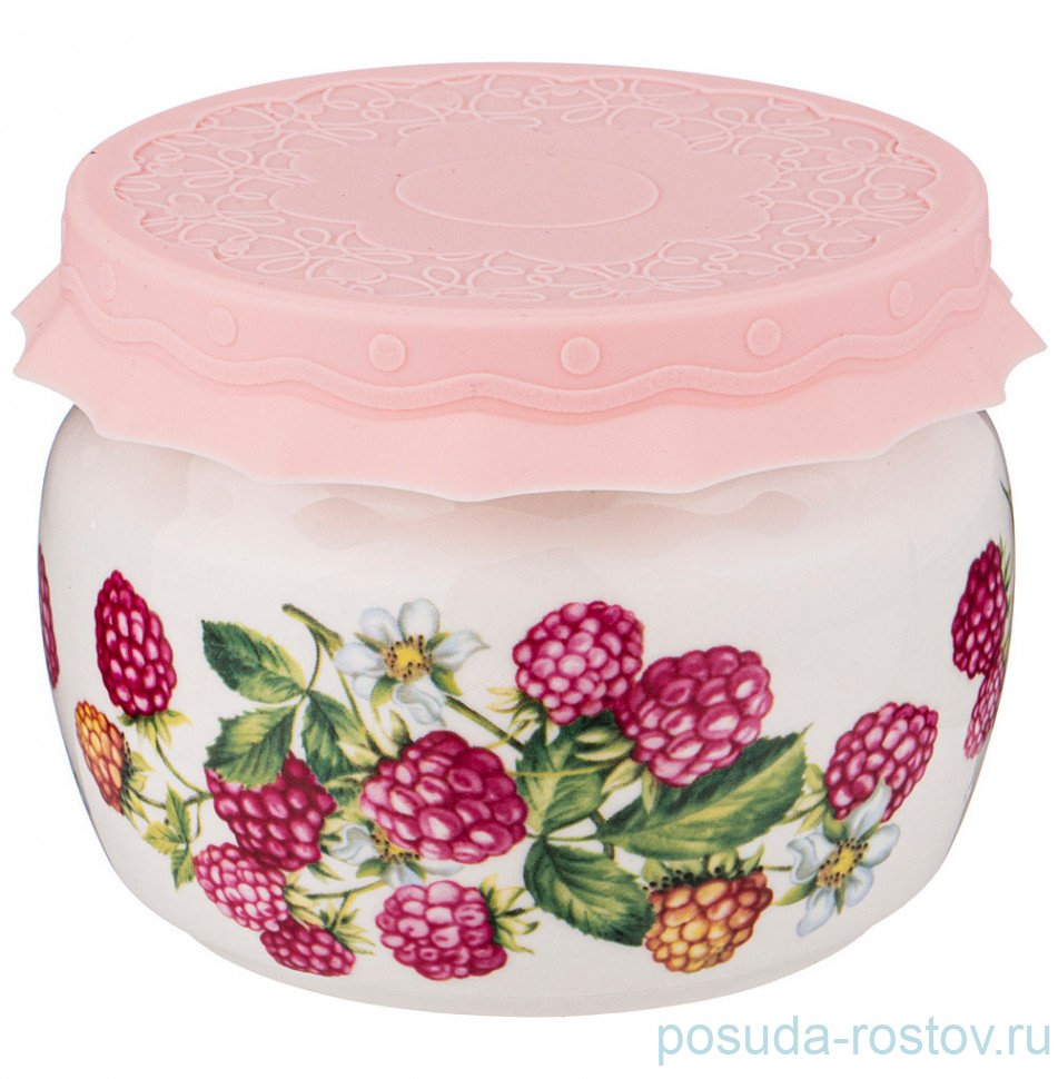 Банка для меда/варенья 500 мл с силиконовой крышкой "Малина" / 235781