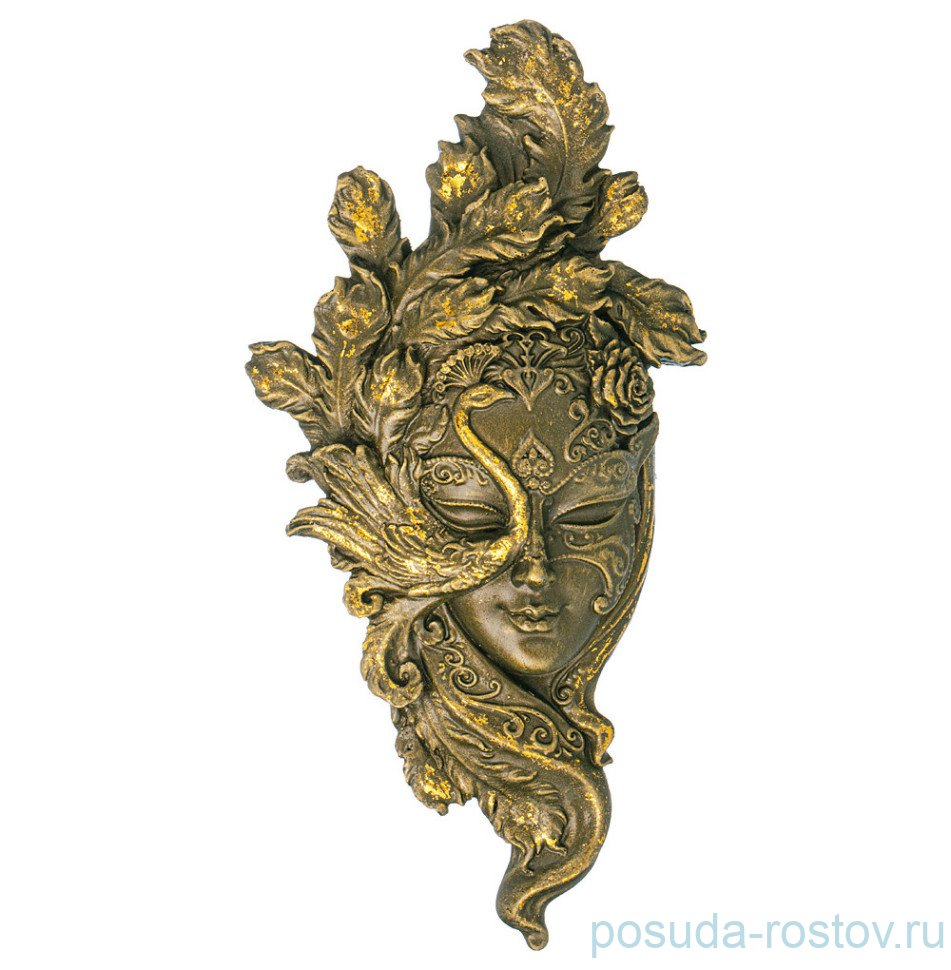 Панно 32 х 16 см "маска №1" /бронза с позолотой / 299015