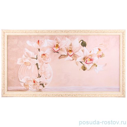 Картина 50 х 100 см &quot;Орхидея&quot; /рамка крем с золотом / 275183
