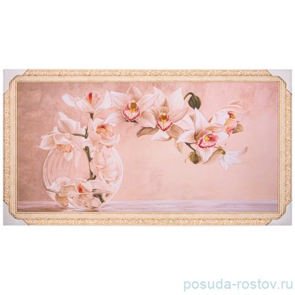 Картина 50 х 100 см &quot;Орхидея&quot; /рамка крем с золотом / 275183
