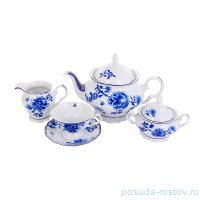 Чайный сервиз на 6 персон 15 предметов &quot;Аляска /Цветы /2727 /синие&quot; / 148570
