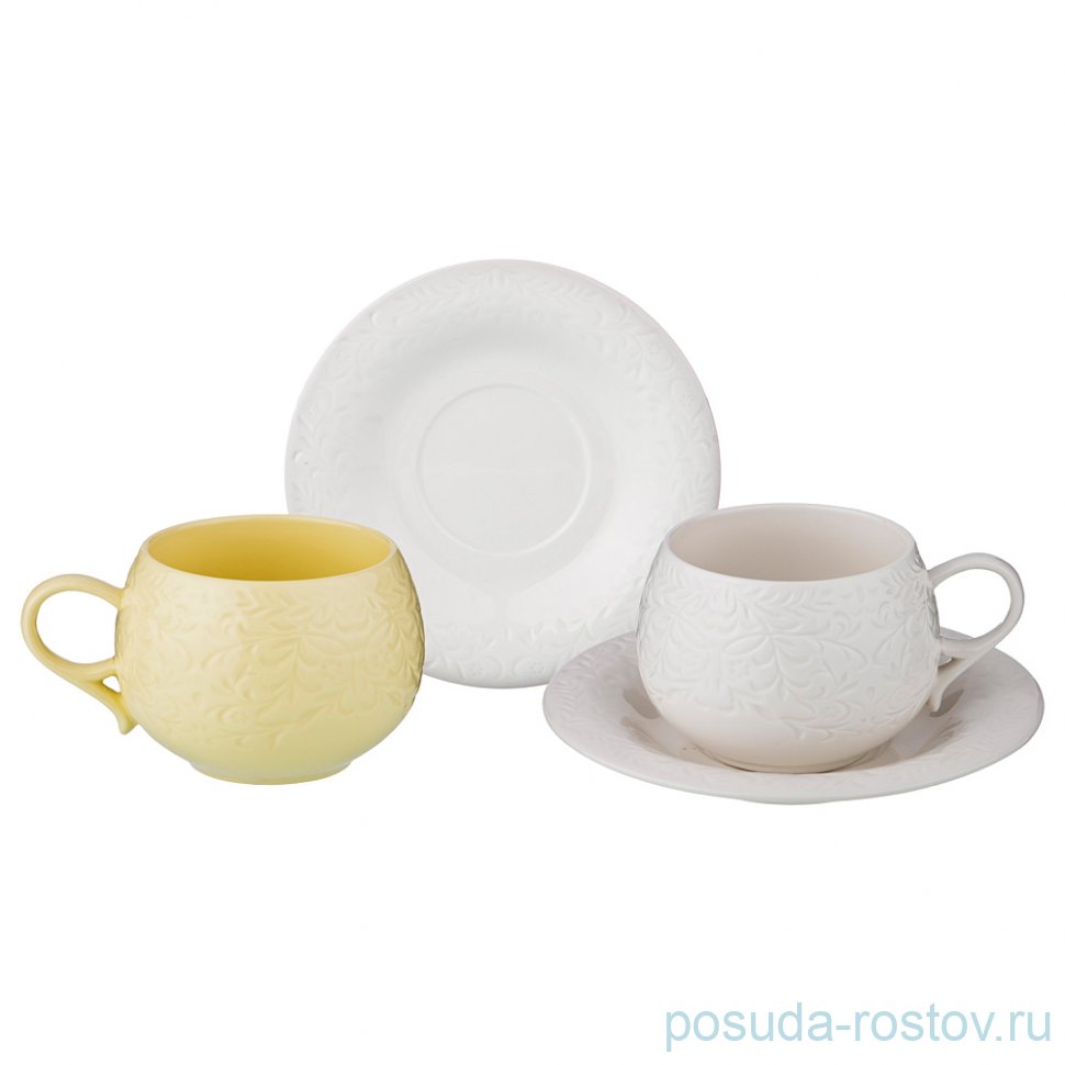 Набор чайных пар 200 мл 2 шт "Безе /Жасминовый" / 190674