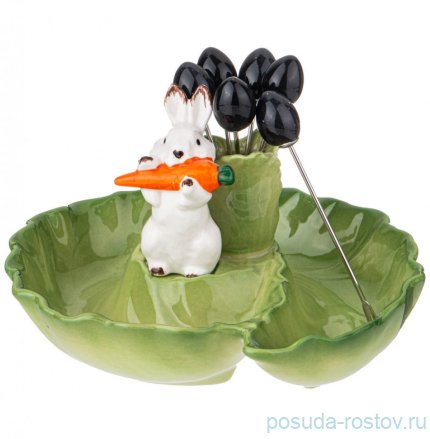 Менажница 17 см с 6 вилочками &quot;Кролик&quot; / 282878