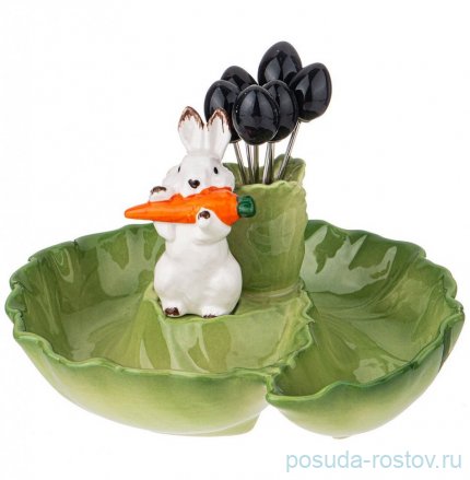 Менажница 17 см с 6 вилочками &quot;Кролик&quot; / 282878