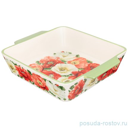 Блюдо для запекания 29,5 х 25 х 7 см квадратное &quot;Маки&quot; / 271237