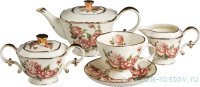 Чайный сервиз на 6 персон 15 предметов &quot;Корейская Роза&quot; (подарочная упаковка) / 187790