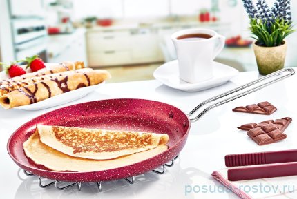 Блинница 26 см антипригарное покрытие красная &quot;Granite Crepe Pan&quot; / 295597