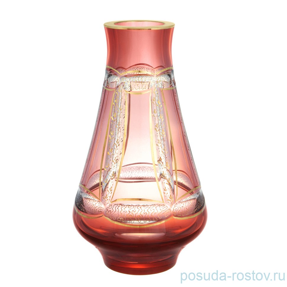 Ваза для цветов 23 см "Эгерманн /Красная в золотой оправе" / 333461