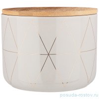 Банка для сыпучих продуктов 900 мл с бамбуковой крышкой 13,5 х 13,5 х 10,6 см / 255034