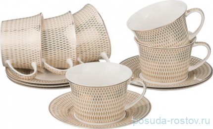 Набор кофейных пар 180 мл 6 шт &quot;Сетка&quot; / 193750