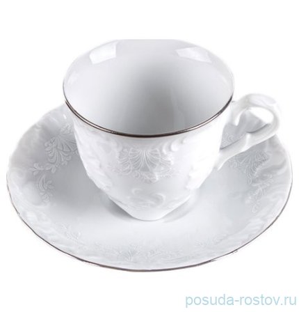 Кофейная пара 170 мл 1 шт &quot;Рококо /Платиновый узор&quot; / 115746