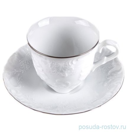 Кофейная пара 170 мл 1 шт &quot;Рококо /Платиновый узор&quot; / 115746