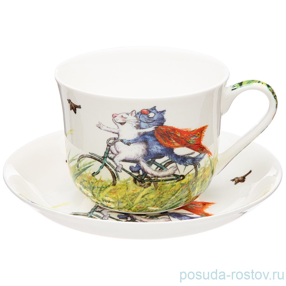 Чайная пара 500 мл 1 шт "Синие коты /Русское поле" / 251961