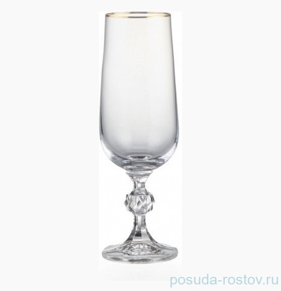 Бокалы для шампанского 180 мл 6 шт "Клаудия /Отводка золото" / 005635