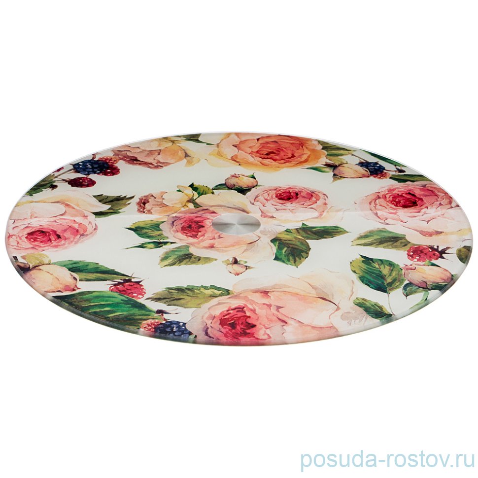 Блюдо 32 х 3 см вращающееся круглое "Винтаж /Розы" / 199885