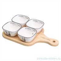 Набор салатников на деревянной подставке 30 х 19 х 6,7 см &quot;Family farm&quot; / 369213