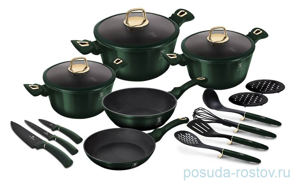 Набор посуды 17 предметов  Berlinger Haus "Emerald Collection" / 280663