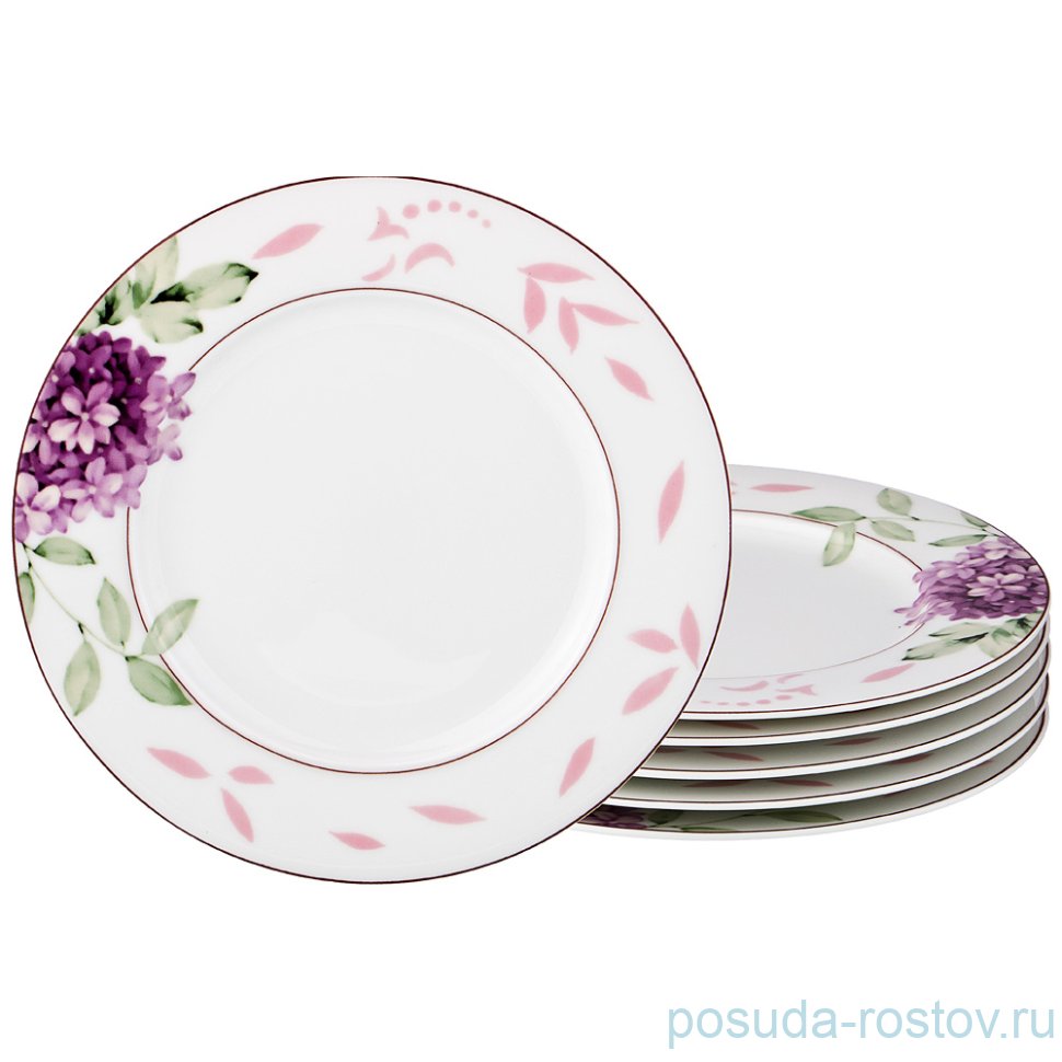 Набор тарелок 19 см 6 шт "Сирень и пионы" / 193976 Набор тарелок 19 см 6 шт "Сирень и пионы" / 193976