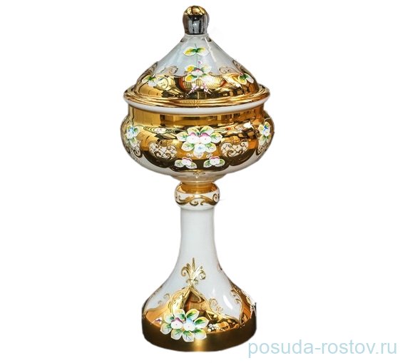 Ваза 60 см с крышкой н/н "Лепка белая" / 033138