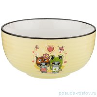 Салатник 700 мл 14,5 х 7,5 см &quot;милые котята /жёлтый&quot; / 207903