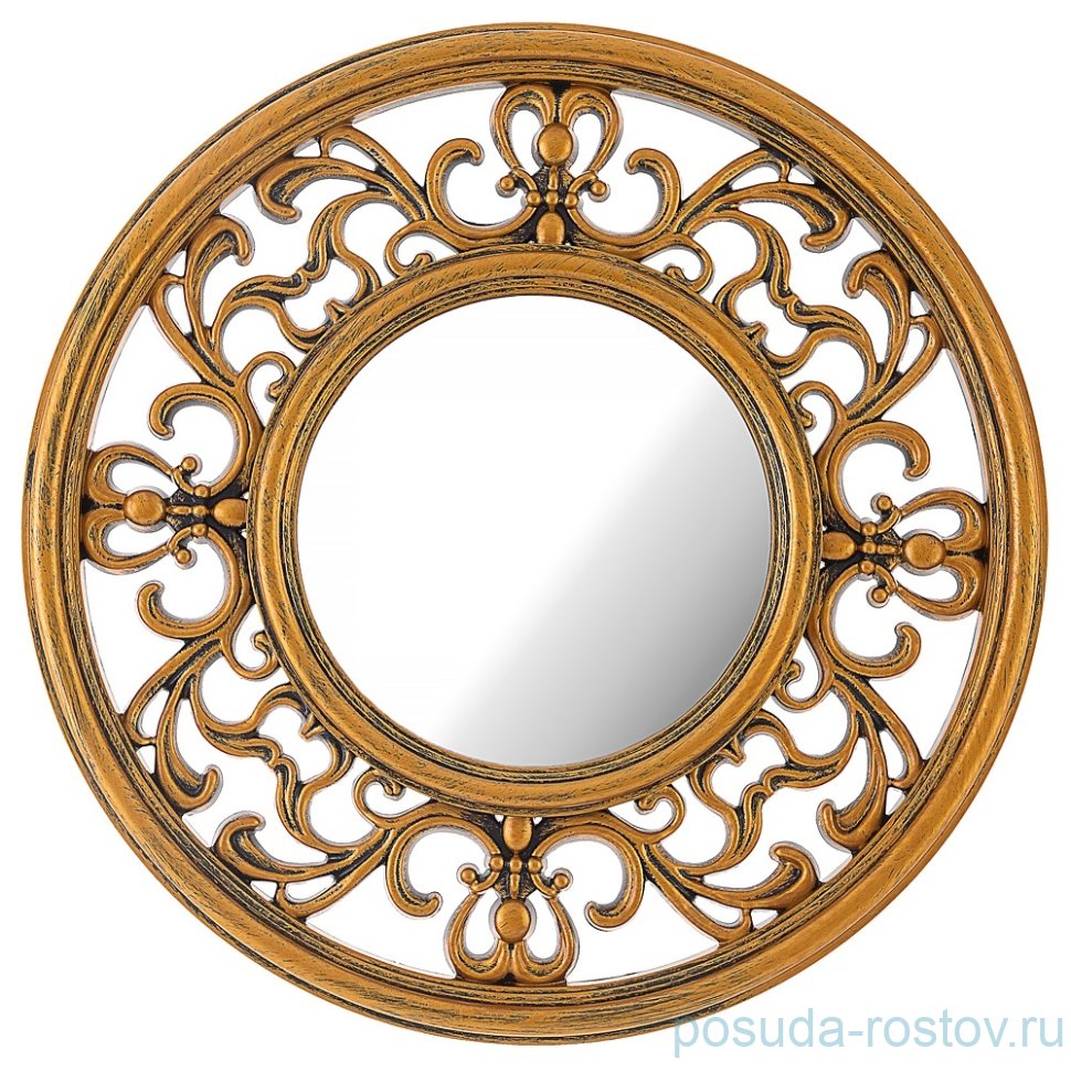 Зеркало настенное 31 см круглое золото "ITALIAN STYLE" / 188005