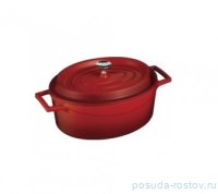 Кастрюля 10 см овальная с крышкой литая чугунная 350 мл &quot;LAVA /RED&quot; / 154615