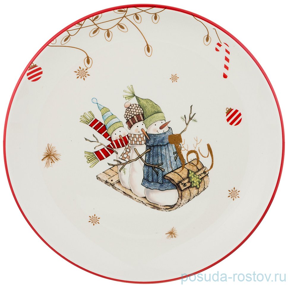 Тарелка 21 см 1 шт "Зимняя забава" / 227283
