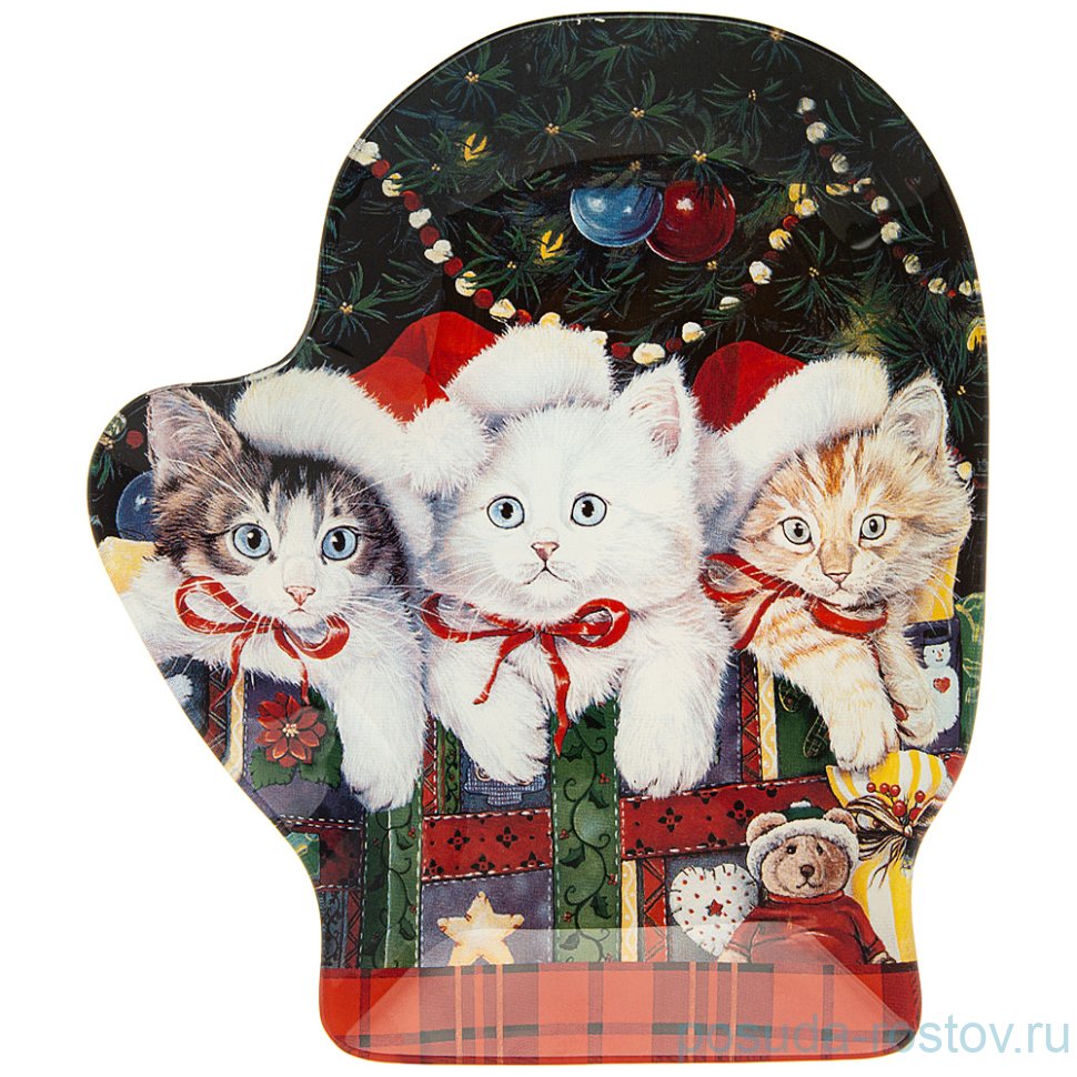 Блюдо 20 см Варежка "Рождественская сказка" (6шт.) / 268435