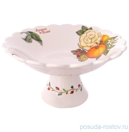 Фруктовница 30 см н/н &quot;Artigianato ceramico /Апельсин и роза&quot; / 348603