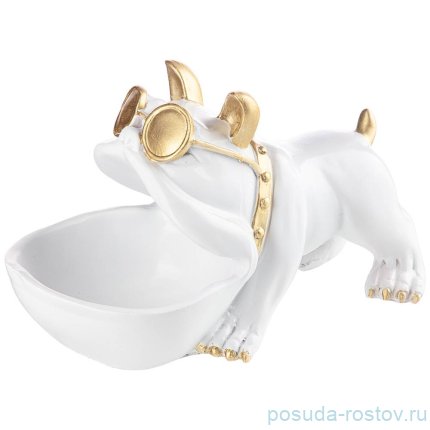 Шкатулка для мелочей 27 х 16 см &quot;Бульдог&quot; /белый / 270279