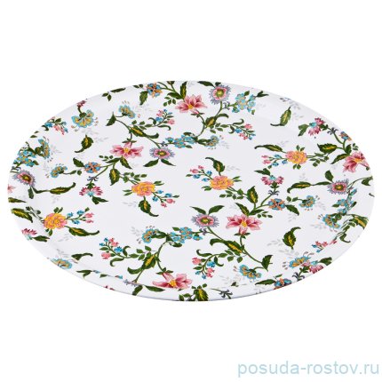 Поднос сервировочный 40 х 2 см круглый &quot;Agness /Flowers&quot; / 195953