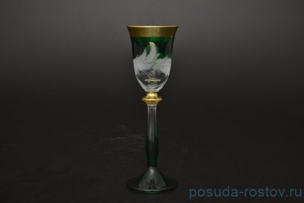 Рюмки 60 мл 6 шт &quot;Матовые листики /Золото на зелёном&quot; E-V / 053181