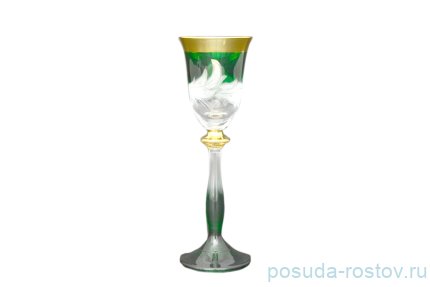 Рюмки 60 мл 6 шт &quot;Матовые листики /Золото на зелёном&quot; E-V / 053181