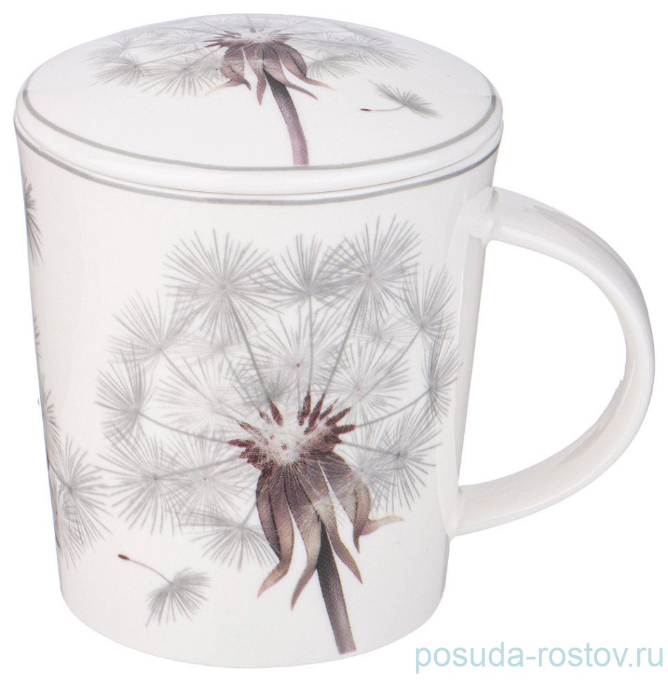 Кружка заварочная 320 мл с крышкой и металлическим ситом "Dandelion" / 331952
