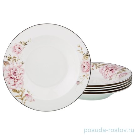 Набор тарелок 23 см 6 шт глубокие &quot;Пионы&quot; / 186250