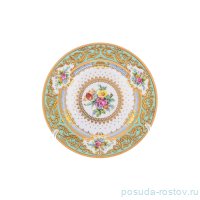 Тарелка 21 см 1 шт &quot;Опал /Цветы на нежно-бирюзовом /с золотом&quot; / 225375