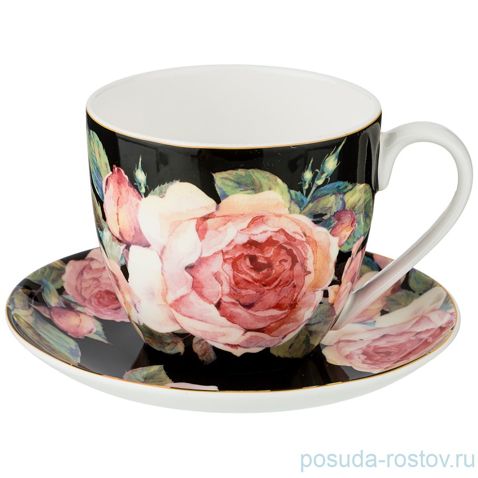 Чайная пара 450 мл 1 шт чёрная "Винтаж" / 211130 Чайная пара 450 мл 1 шт чёрная "Винтаж" / 211130