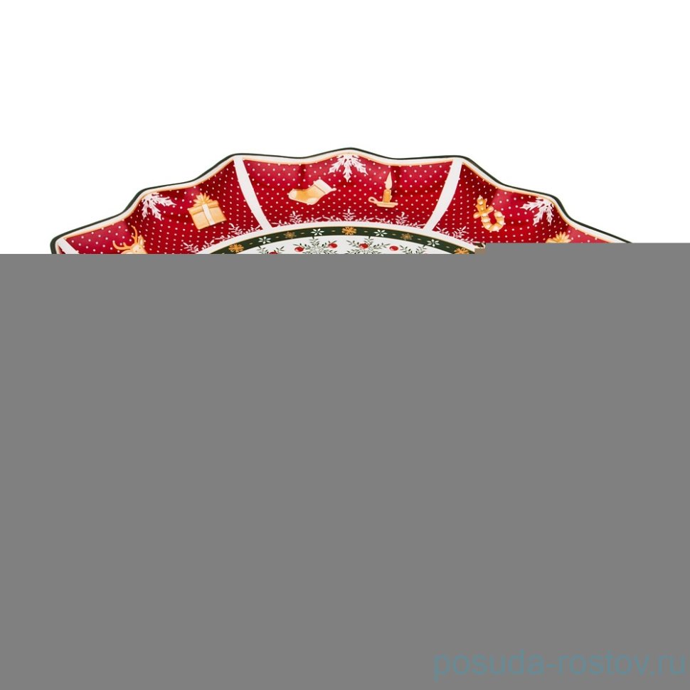 Блюдо 38 х 4 см круглое "Christmas Collection /Снежинка красная" / 192446 Блюдо 38 х 4 см круглое "Christmas Collection /Снежинка красная" / 192446