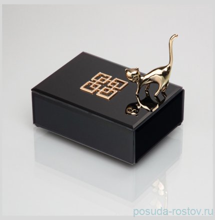 Шкатулка 16 х 12 х 6 см чёрный лак &quot;Престиж&quot; / 231561