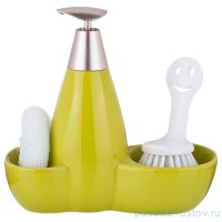 Дозатор для моющего средства 20 х 9 х 18 см 500 мл с губкой + щетка / 205487